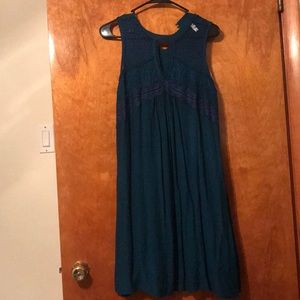 Blue dress with lace top